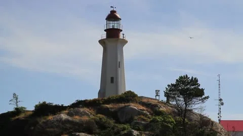 Point Atkinson Lighthouse in West Vancouver BC British Columbia Canada Stock Footage 8962370