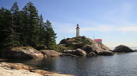 Point Atkinson Lighthouse in West Vancouver BC Canada Video stock 8962416