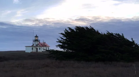 Point Cabrillo Lighthouse beam shines Stock Footage 58604510