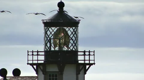 Point Cabrillo Lighthouse Close Pelican Squadron Flyby Stock Footage 10939694