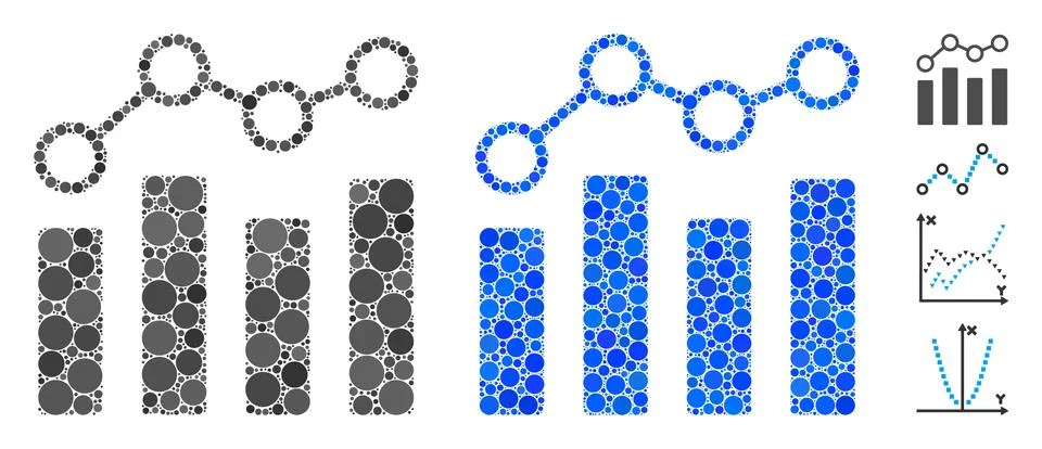 Point Chart Composition Icon of Circles イラスト素材