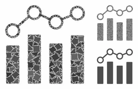 Point chart Mosaic Icon of Unequal Elements Stock Illustration