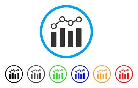Point Chart Rounded Icon 库存插图