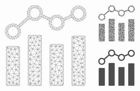 Point Chart Vector Mesh 2D Model and Triangle Mosaic Icon Stockillustratie