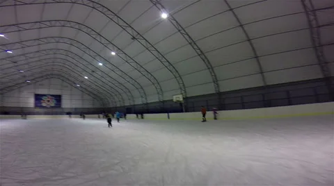 Point of ciew of Rink Skating . Stock Footage 56228299