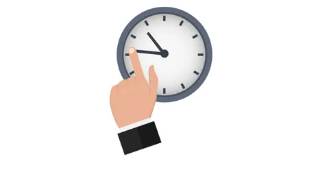 Point to the clock. Time management animation. Timeline, cartoon Stock Footage 130942274