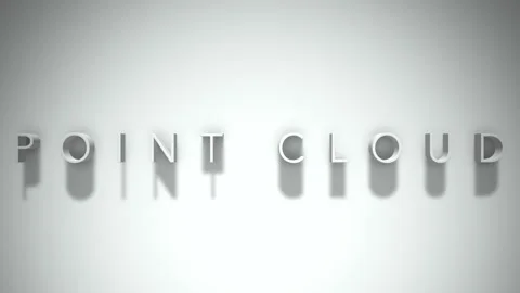 Point Cloud 3D title animation with shadows on a white background Stock Footage 296549880