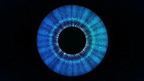 Point cloud iris scan blue particulate biometric eye recognition seamless loop Stock Footage 343054142
