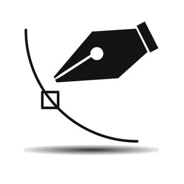 Point on the curve and pen Stock Illustration