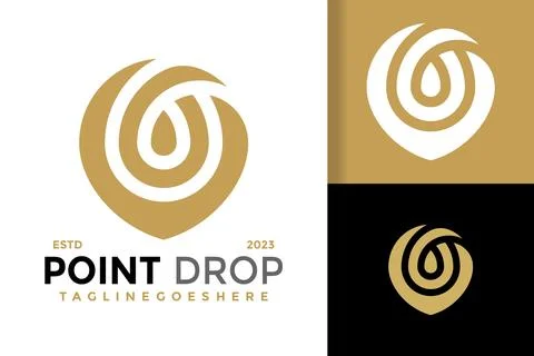 Point drop logo design vector symbol icon illustration Stock Illustration