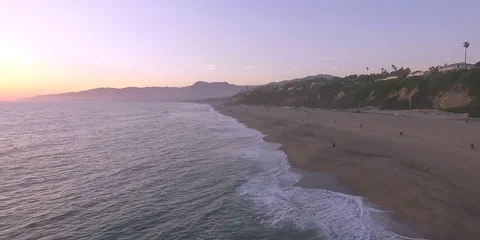Point Dume State Beach, Malibu, California, USA during sunset aerials Stock Footage 70239114