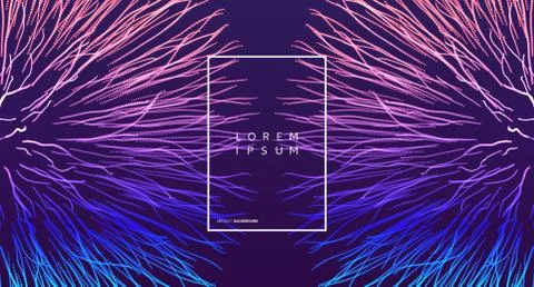 Point explode. Array with dynamic emitted particles. 3d technology style. Stock Illustration