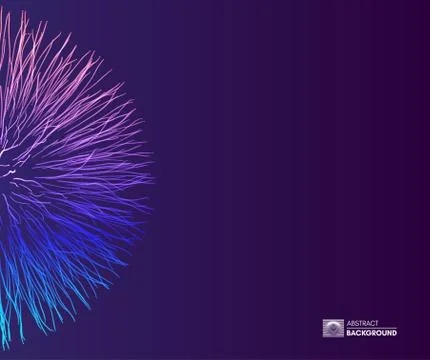 Point explode. Array with dynamic emitted particles. 3d technology style. Stock Illustration