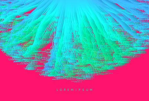 Point explode. Array with dynamic emitted particles. 3d technology style. Abs Stock Illustration