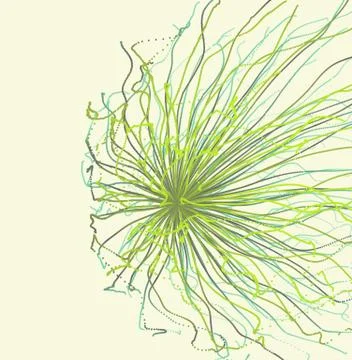 Point explode. Array with dynamic emitted particles. 3d technology style. Abs Stock Illustration