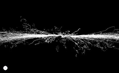 Point Explode. Array with Dynamic Emitted Particles. Stockillustratie