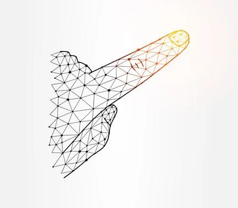 Point finger low poly illustration on white background Stock Illustration