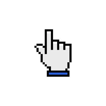 Point finger pixel icon vector design 스톡 일러스트