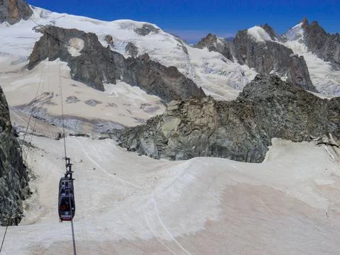 Point Helbronner-Chamonix Cable Car Stock Photos