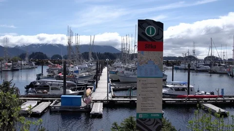 Point of interest and information map in Sitka, Alaska Stock Footage 113274853