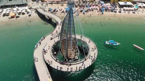 Point of interest around the Pier at Playa Los Muertos in Puerto Vallarta, Stock Footage 92559516