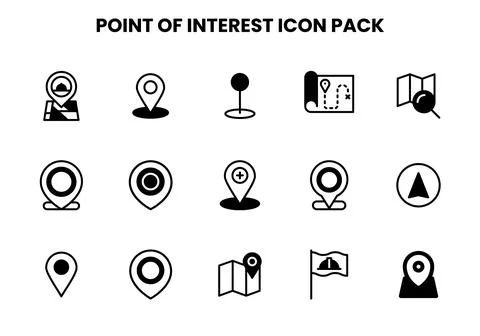 Point Of Interest DuoTone Design Icons Pack Ilustración de archivo