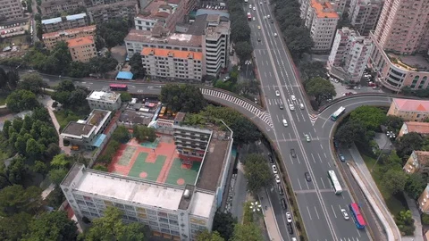 Point of interest - a traffic intersection in a residential area. Stock Footage 117888782
