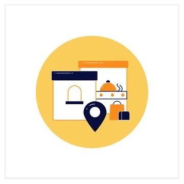 Point of issue flat icon 스톡 일러스트