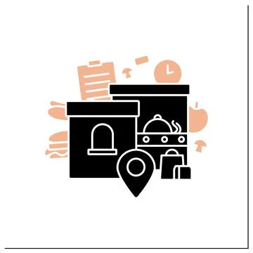 Point of issue glyph icon Stock Illustration
