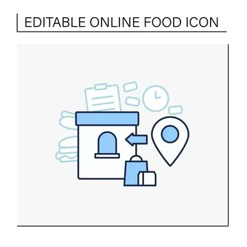 Point of issue line icon Stock Illustration