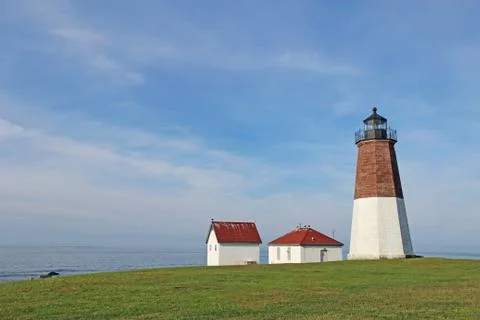 The point judith light on the rhode island coast Stock Photos