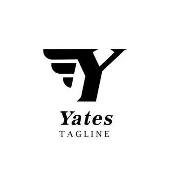 Point Letter Y Logo. Y Lettering Design Vector with wings Illustrazione stock