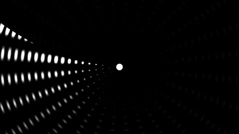 Point of light in dark tunnel with pattern of dots Stock Footage 339322789