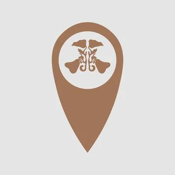 Point location depicting maxillary sinuses. Medical element Illustrazione stock