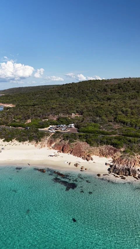 Point Picquet Beach Aerial, Western Australia - Vertical Видео 347172853