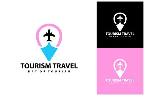 Point with Plane logo vector template, Creative Point with Plane logo desig.. Stock-Illustration
