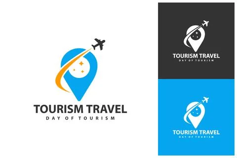 Point with Plane logo vector template, Creative Point with Plane logo desig.. Stock-Illustration