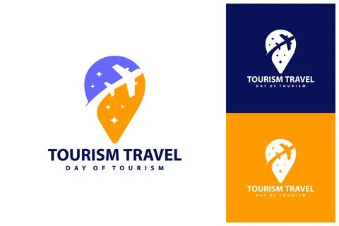 Point with Plane logo vector template, Creative Point with Plane logo desig.. Stock-Illustration
