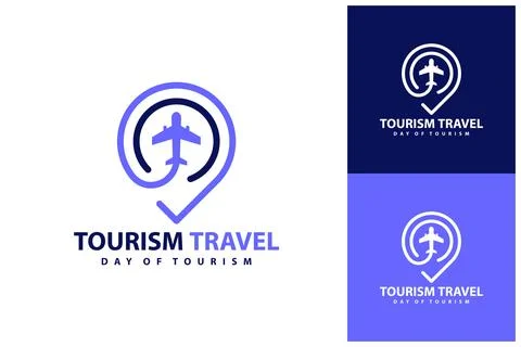 Point with Plane logo vector template, Creative Point with Plane logo desig.. Stock-Illustration