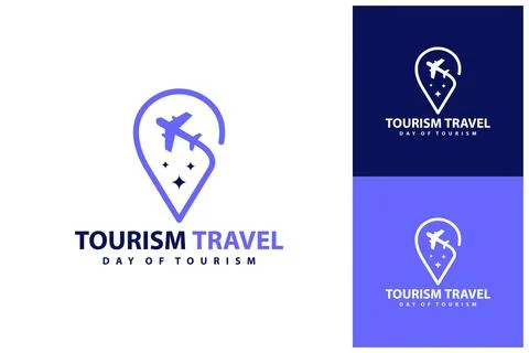 Point with Plane logo vector template, Creative Point with Plane logo desig.. Stock-Illustration