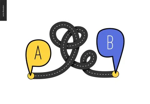 From point A to point B Stock Illustration