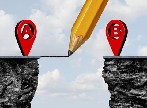 Point A to Point B Stock Illustration