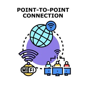 Point to point connection global network technology concept Stock Illustration