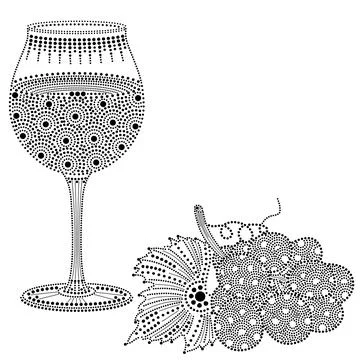 Point-to-point glass of wine Stock Illustration