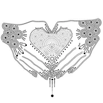 Point-to-point hands making heart sign Stock Illustration
