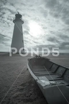 Point Prim Lighthouse, PEI, Canada in IR Stock Photos