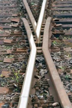 Point on the rail track Stock Photos
