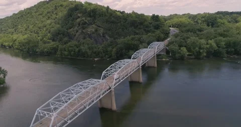 Point of Rocks Bridge over the Potomac River in Maryland Stock Footage 277449665