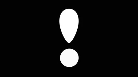 A point rolls out on the left side of the screen and an exclamation point gro Stock Footage 166693575