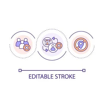 Point of sale absence loop concept icon 스톡 일러스트